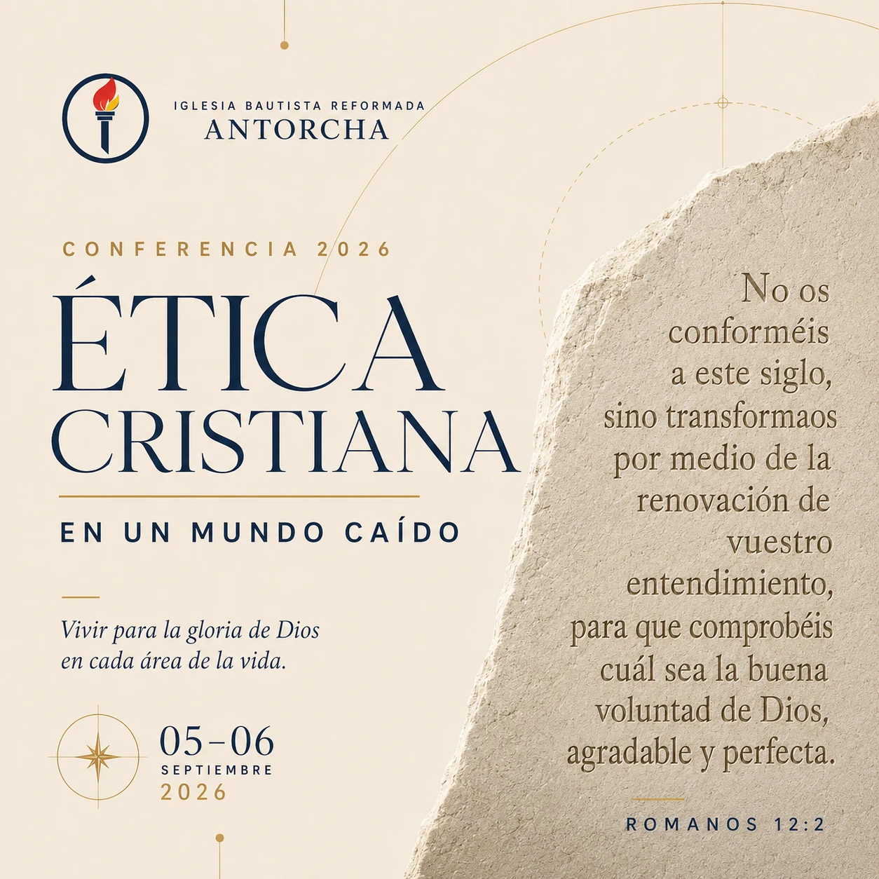 Arte oficial de la conferencia Ética Cristiana en un Mundo Caído